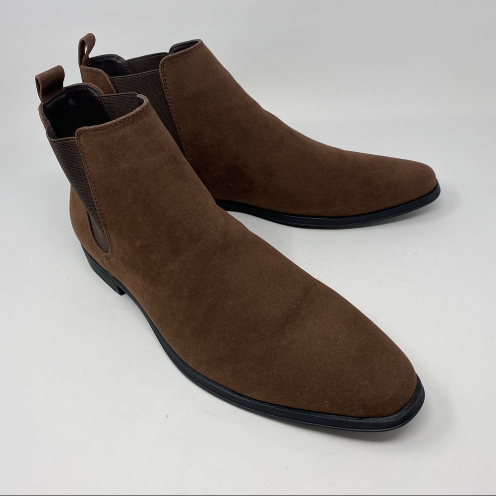 ASOS mens Chelsea brown faux suede boots size 10.5